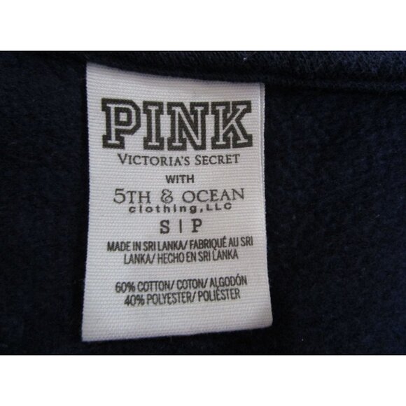 U of A Rhinestone Victorias Secret PINK Navy Red Hoodie Sweatshirt 5th Ocean Sm - Picture 6 of 13